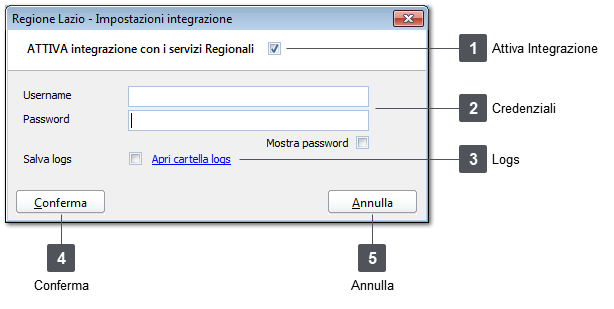 Impostazione credenziali